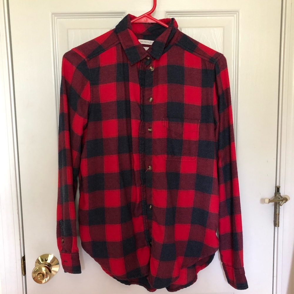 American Eagle Outfitters red/grey flannel
